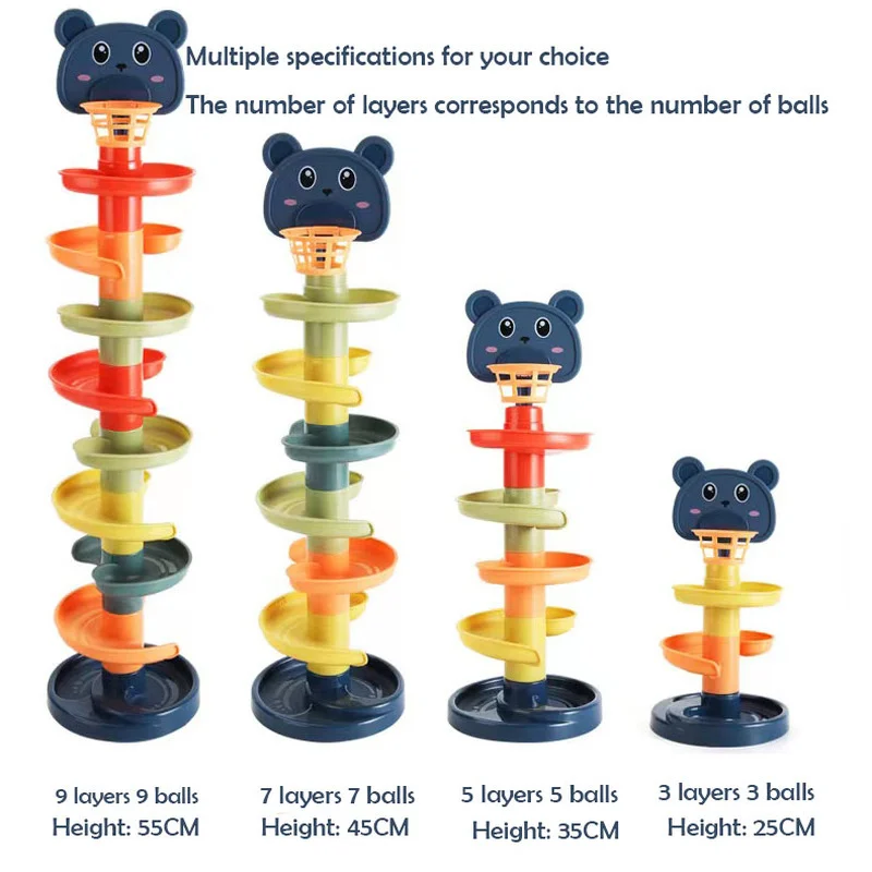 Kids Toys 2 Year Old - 2-7 Layes Track Rolling Ball Pile