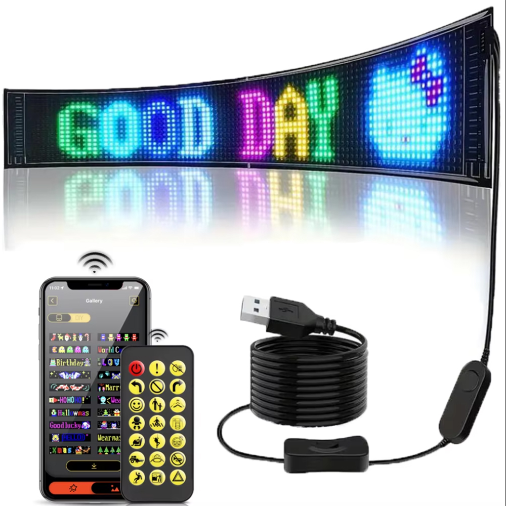 Remote Control Car - 16x96 LEDs Matrix Pixel Panel,Scrolling Bright