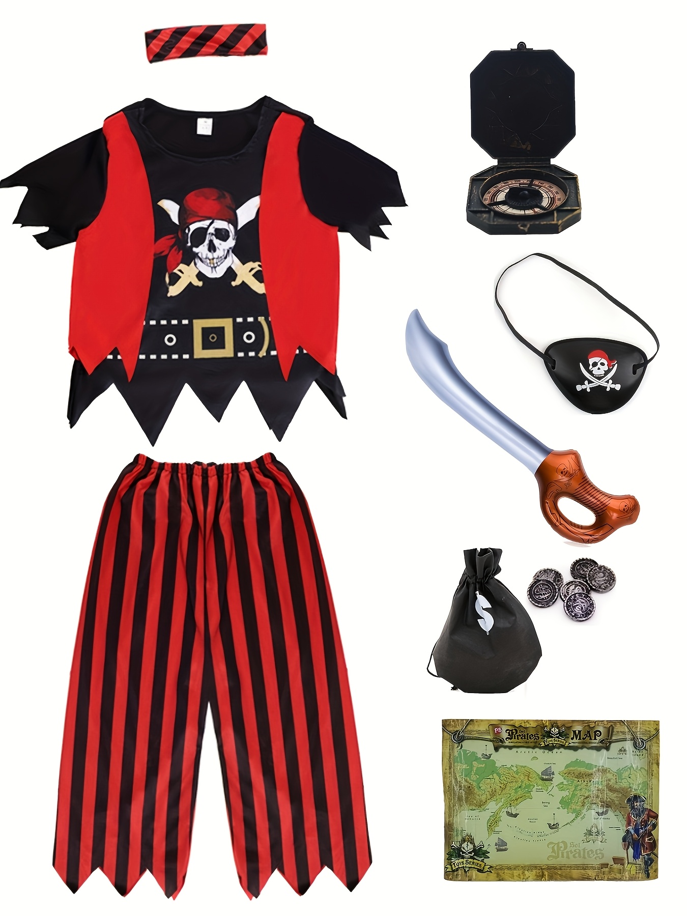 Kids Toys Set - Kids Pirate Costume Set Halloween Dress-Up