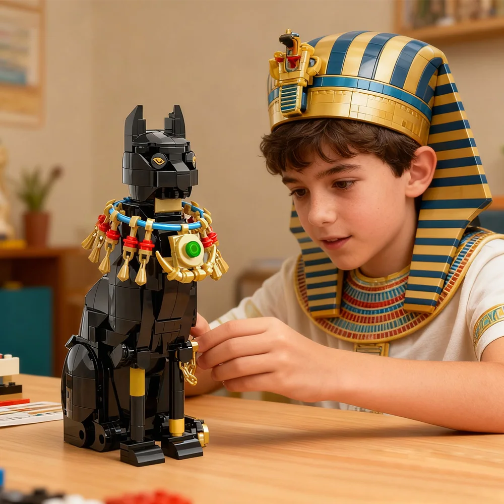Kids Toys Egypt - Gobricks MOC Egypt Cat Building Blocks