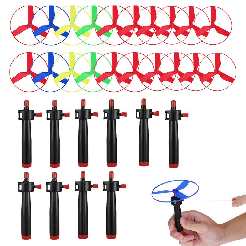 Kids Zip Toys - 10 set Pull String Flying Disc