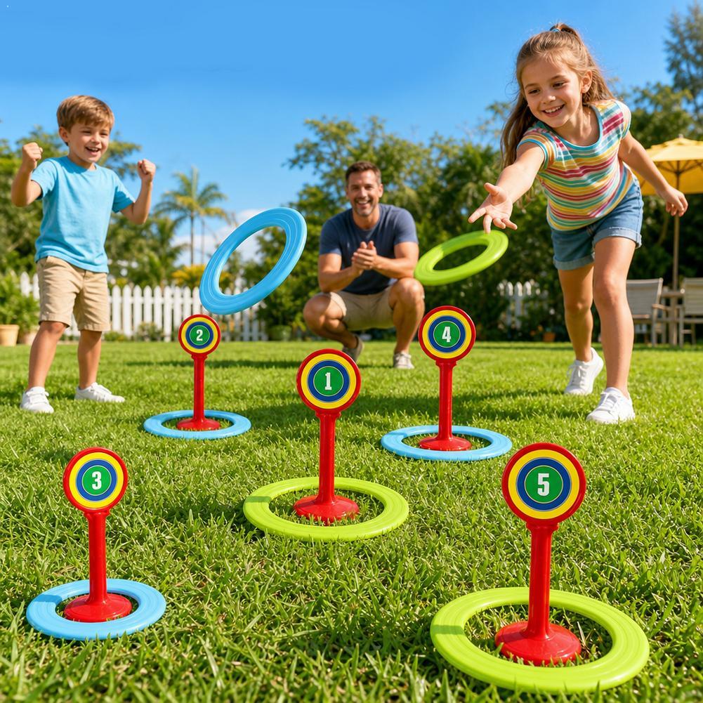 Kids Yard Toys - Kids Plastic Ring Toss Game Set