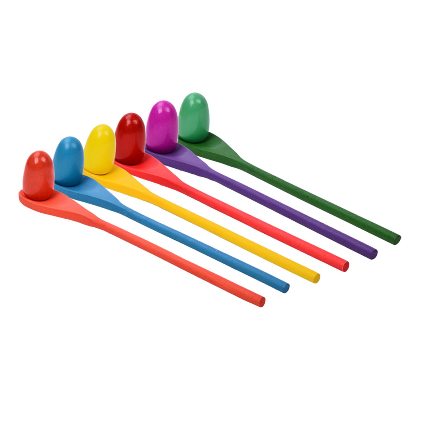 Kids Yard Toys - 6 Pieces Egg Spoon Race Game