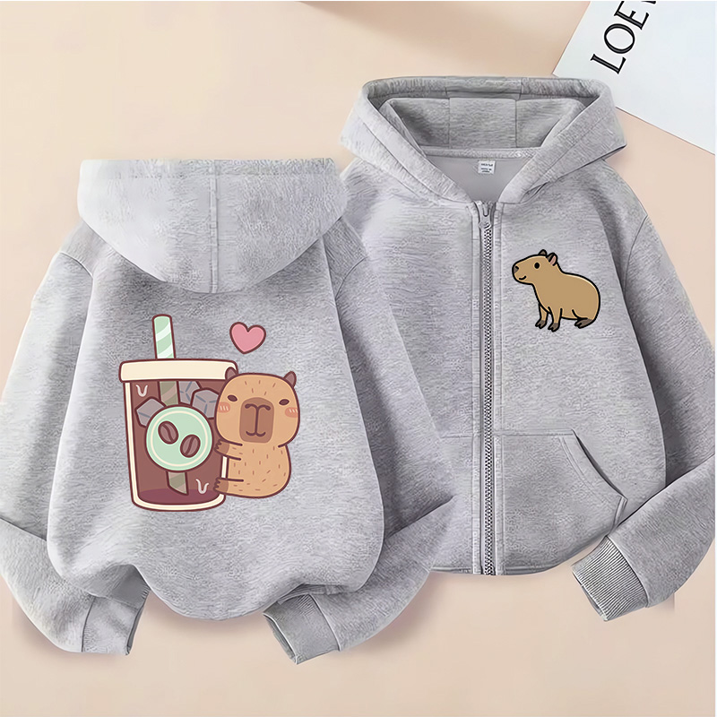 Zip Up Hoodie Kawaii Kids Capy - Kids Zip Toys 评论和价格