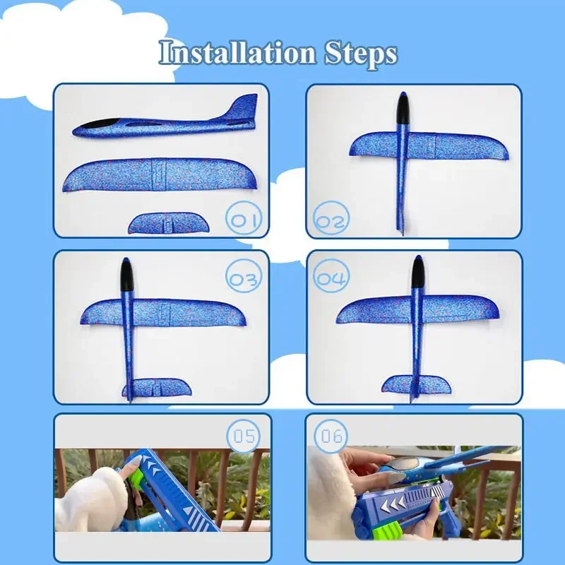 Kids 24/34cm Foam Plane Toy Gu - Catapult Launcher Toy 评论和价格