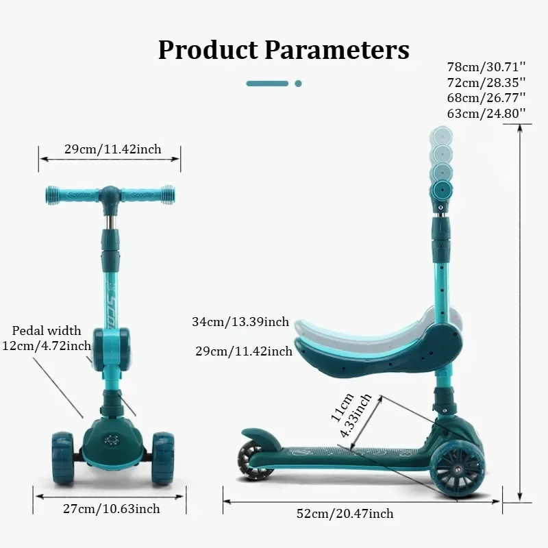 2-in-1 Kids Kick Scooter with  - Kids Toys Scooter 评论和价格