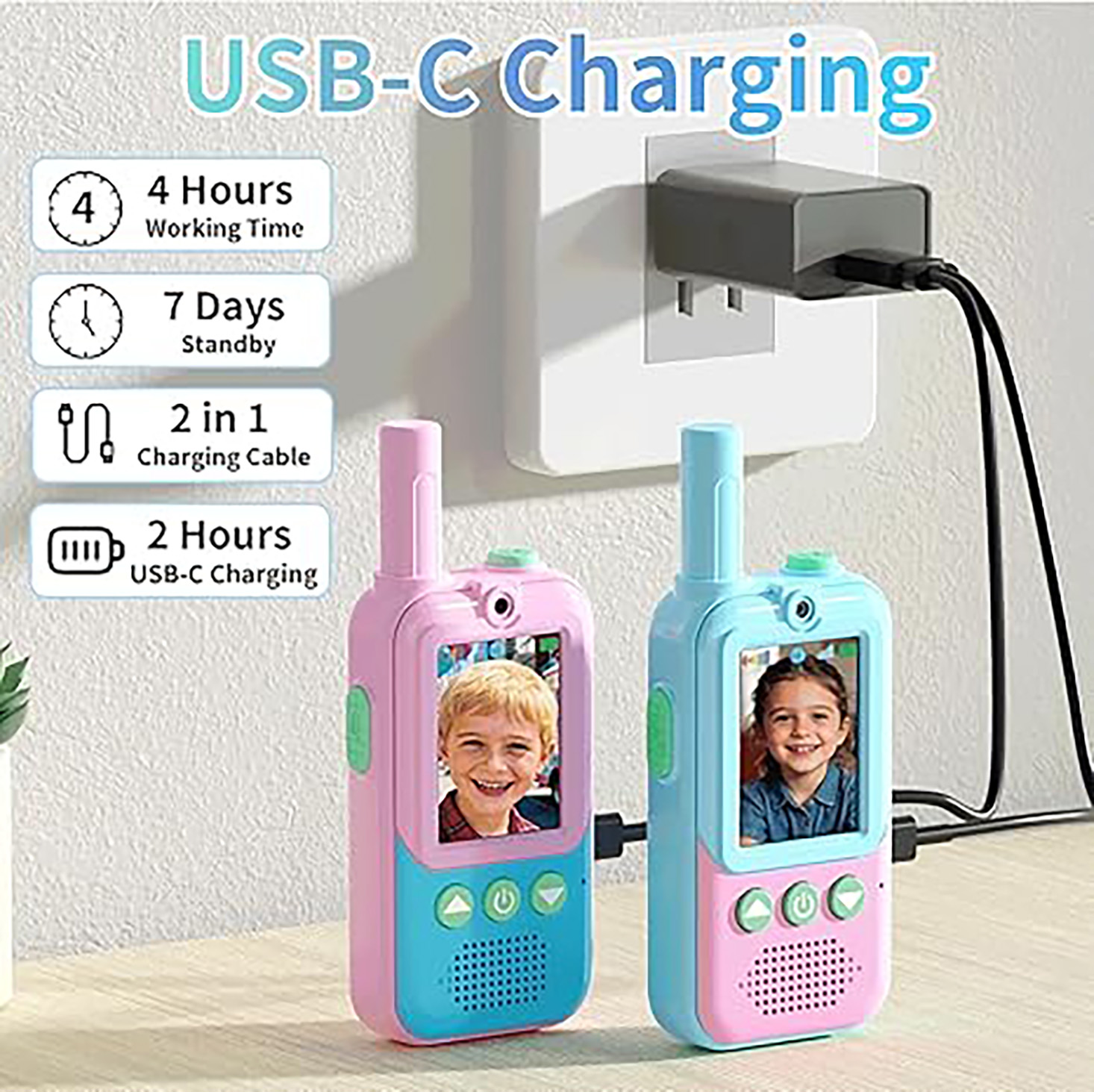 Rechargeable Kids Video Walkie - Toys For Kids Video 评论和价格