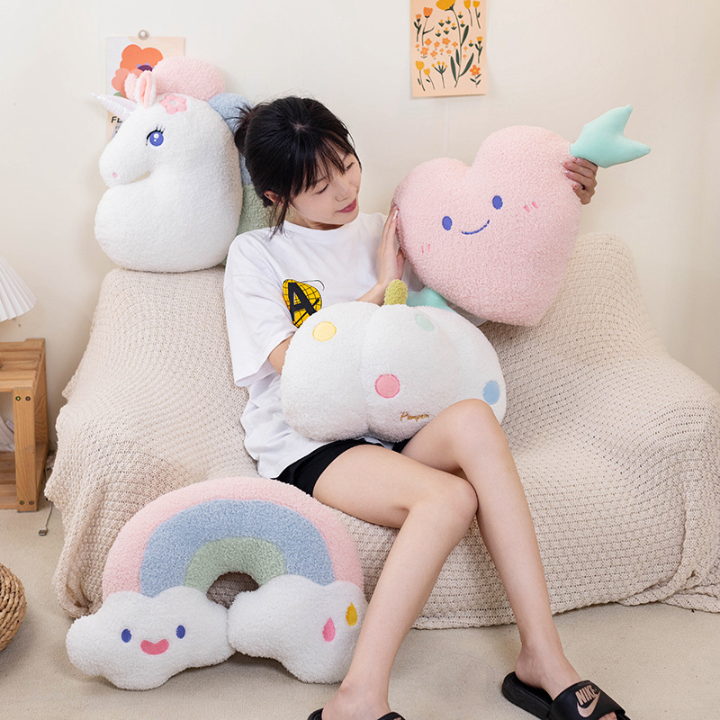 Soft Plush Rainbow Smile Pink  - Unicorn Stuffed Toy 评论和价格