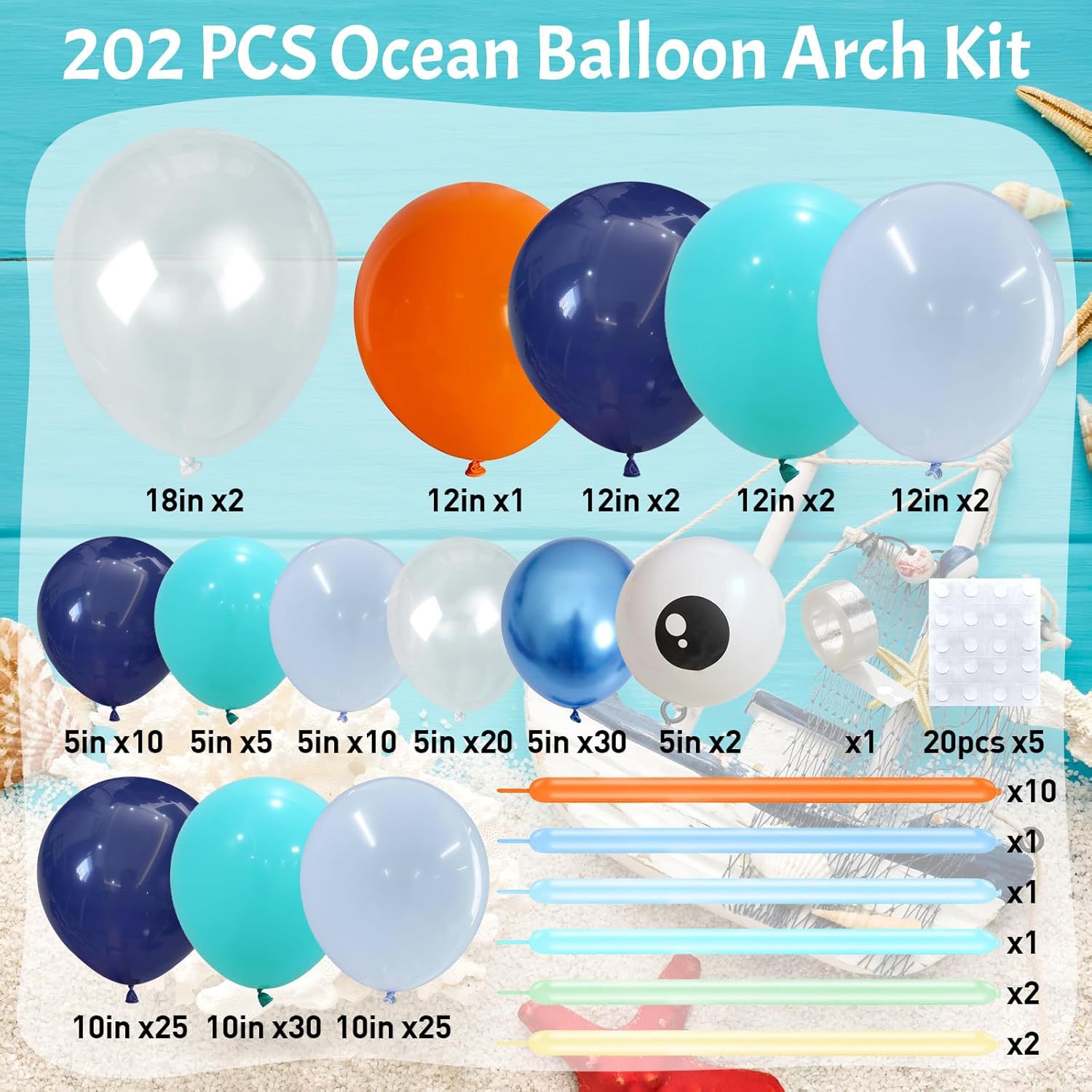 Ocean Theme Balloon Arch Set U - Water Balloon Set 评论和价格