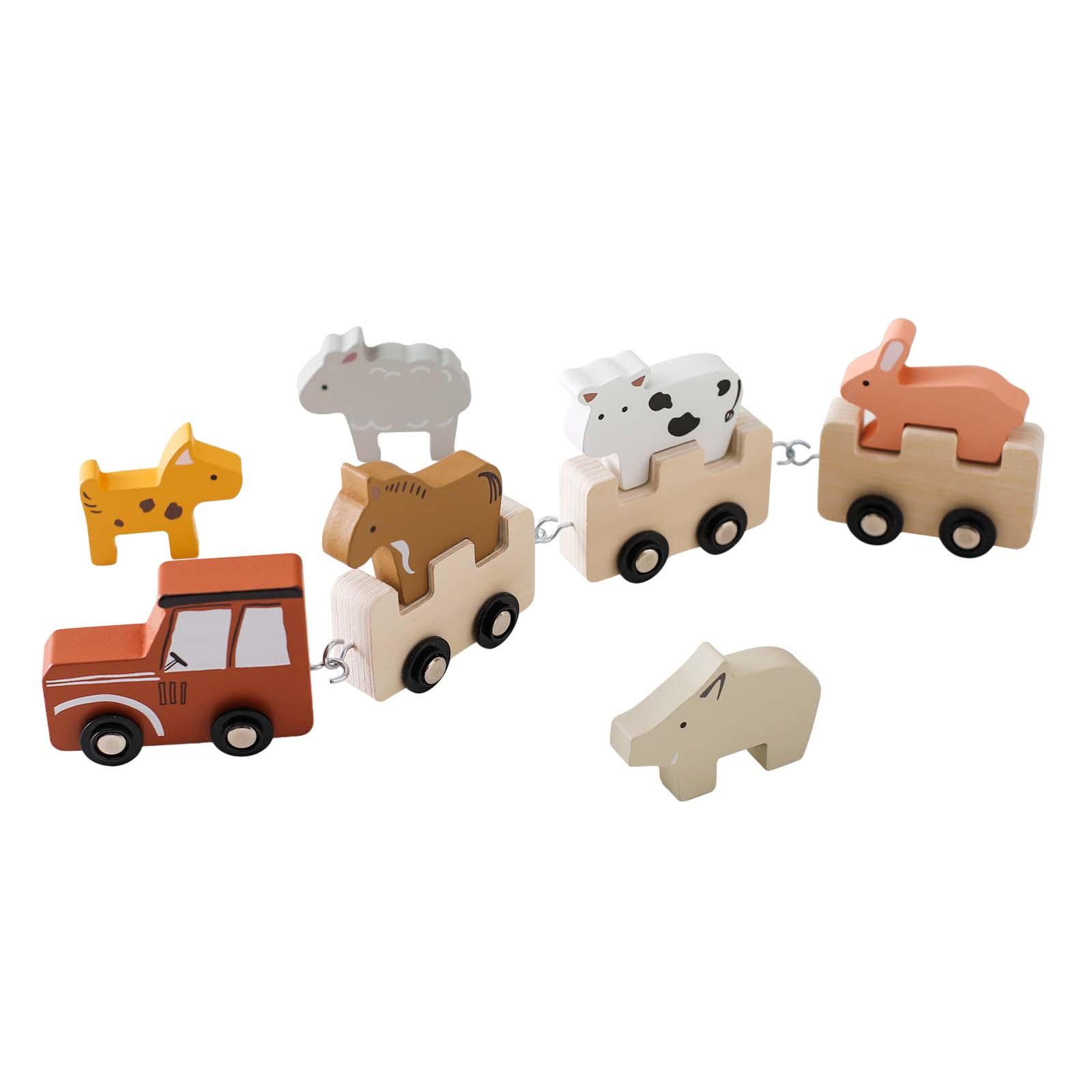 Animal Wooden Train Toy Stacki - Kids Toys 2 Year Old 评论和价格