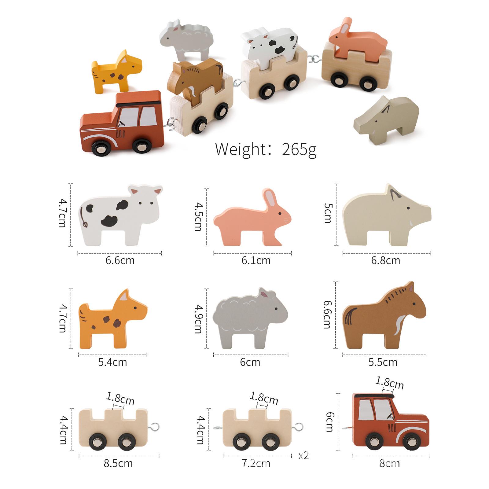 Animal Wooden Train Toy Stacki - Kids Toys 2 Year Old 评论和价格