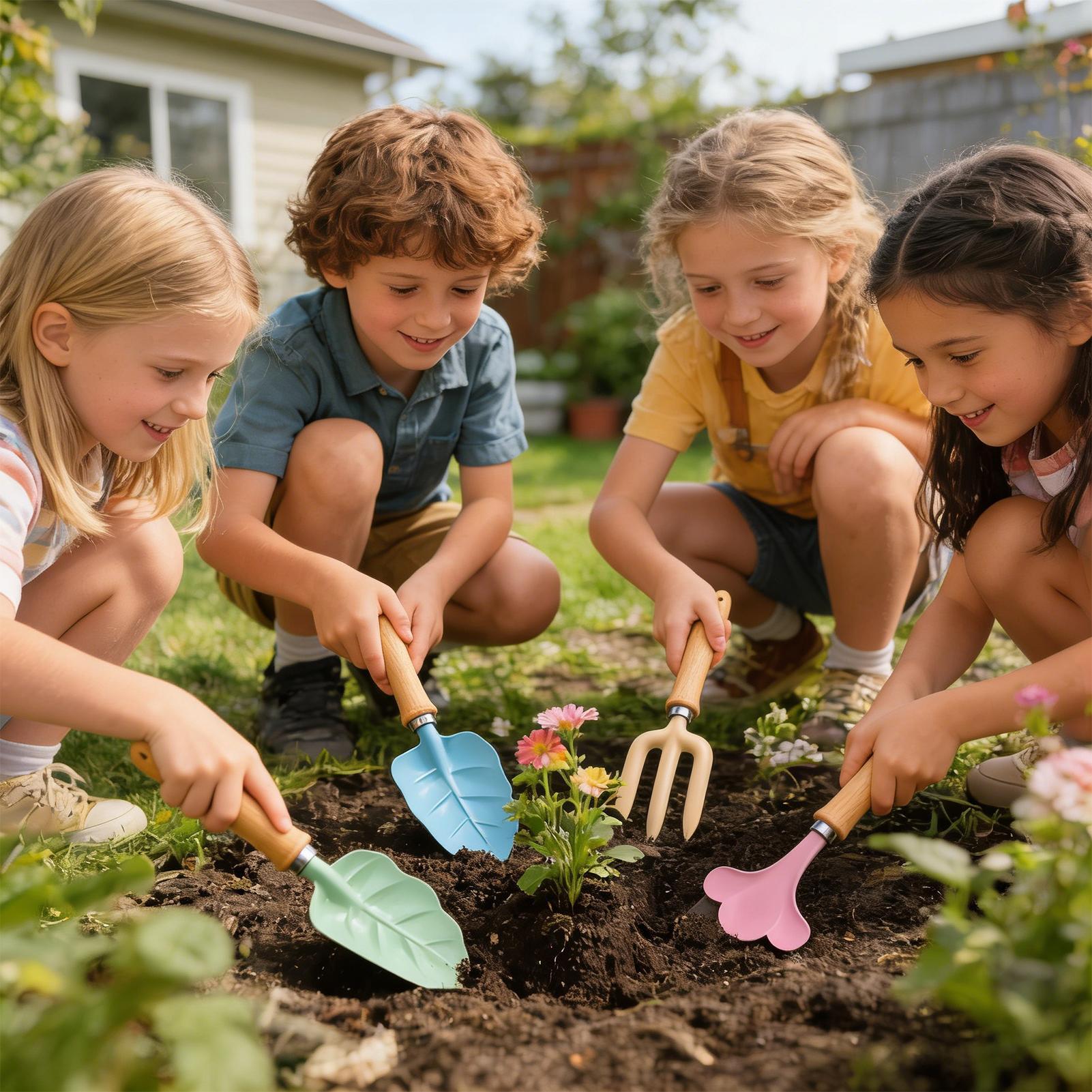 Kids Gardening Set 4 Piece Lea - Kids Yard Toys 评论和价格