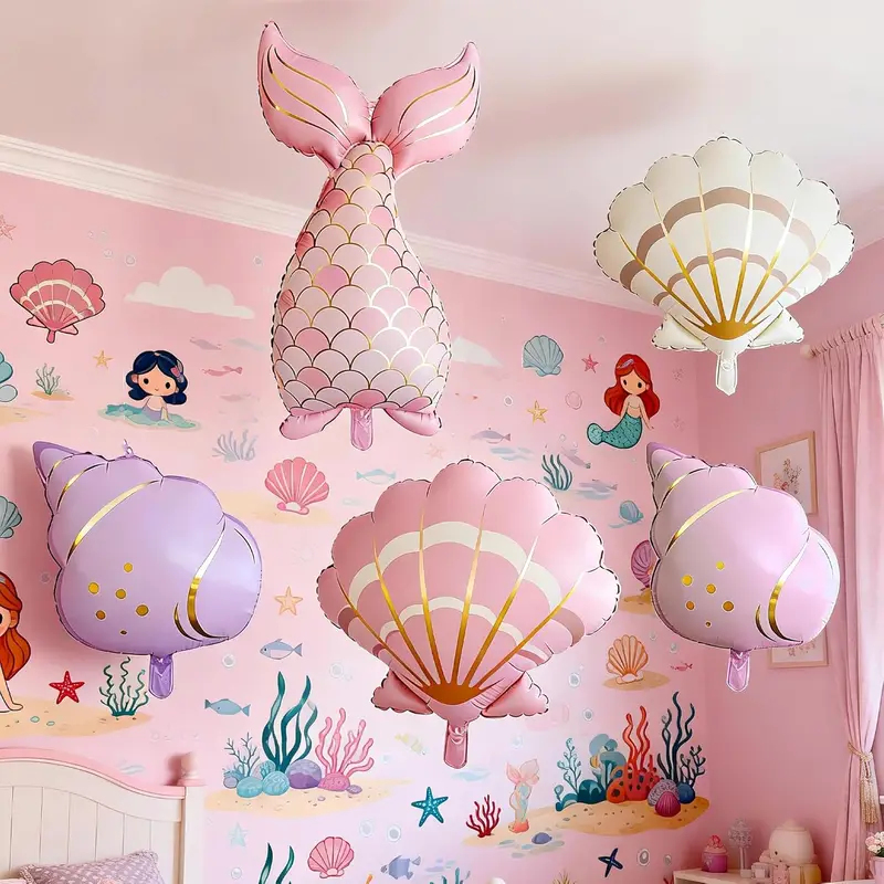 5PCS Mermaid Birthday Decor Se - Water Balloon Set 评论和价格
