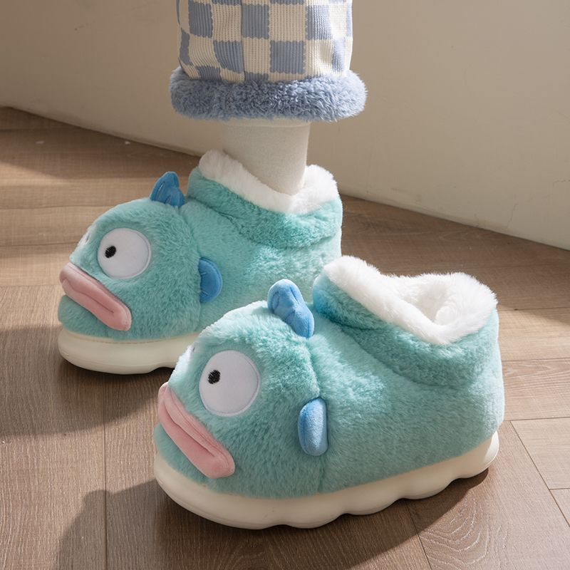 Cartoon Hangyodon Plush Slippe - Soft Plush Doll 评论和价格