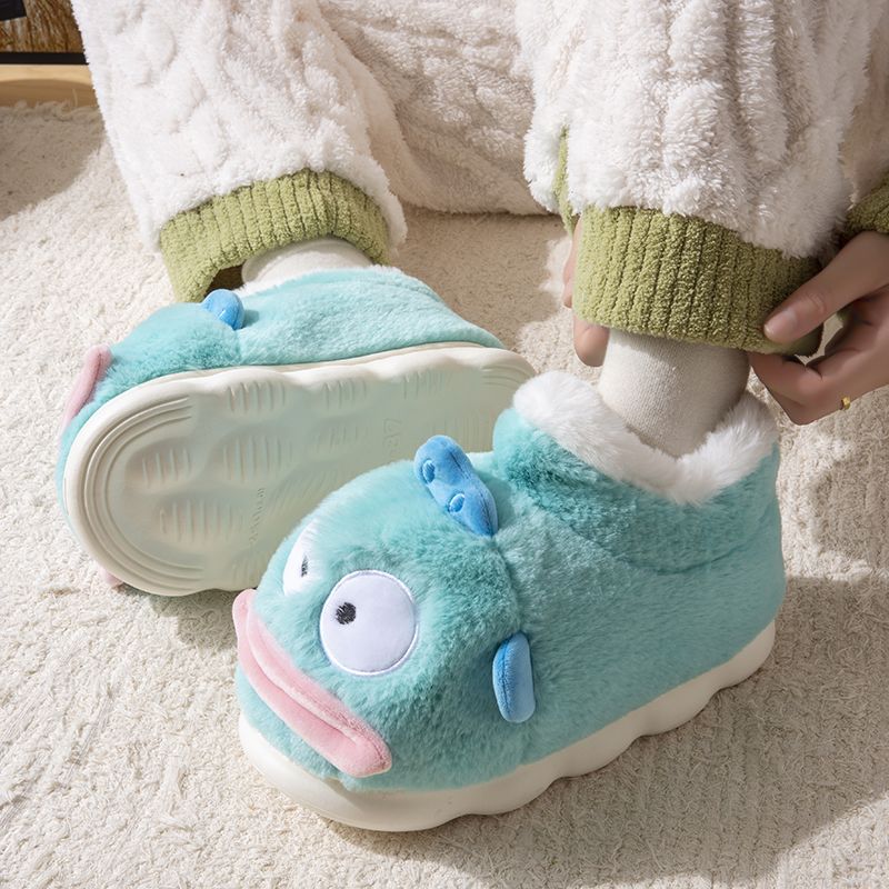 Cartoon Hangyodon Plush Slippe - Soft Plush Doll 评论和价格