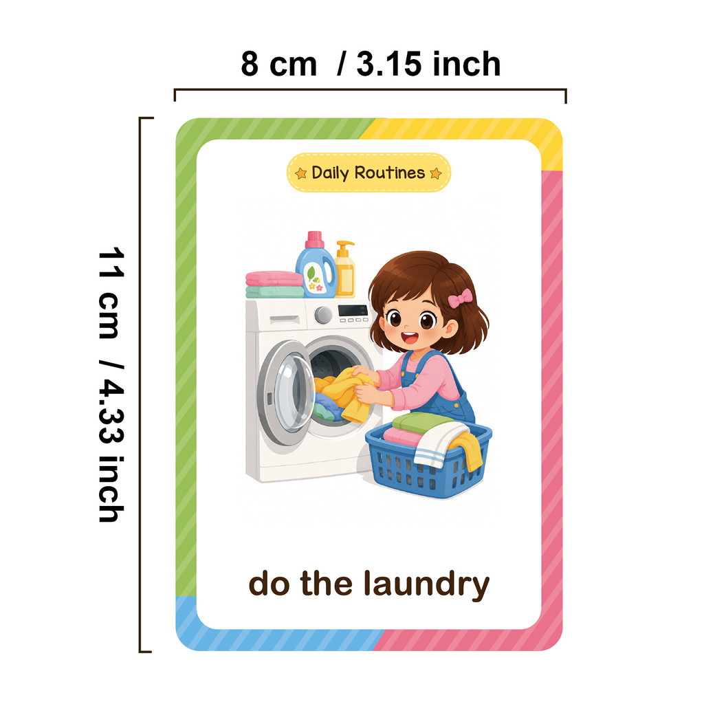 38 Words Daily Routines Learni - Educational Flash Card 评论和价格