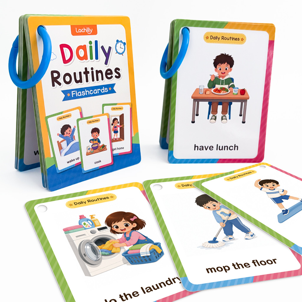 38 Words Daily Routines Learni - Educational Flash Card 评论和价格
