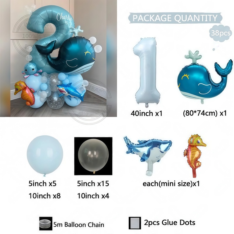 38Pcs Ocean Animal Themed Birt - Water Balloon Set 评论和价格