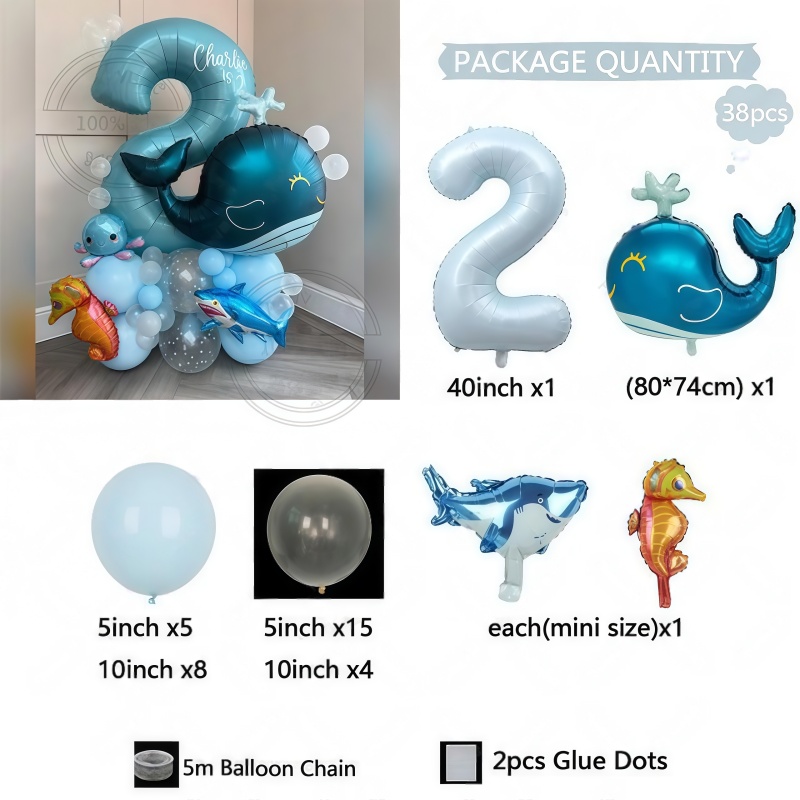 38Pcs Ocean Animal Themed Birt - Water Balloon Set 评论和价格