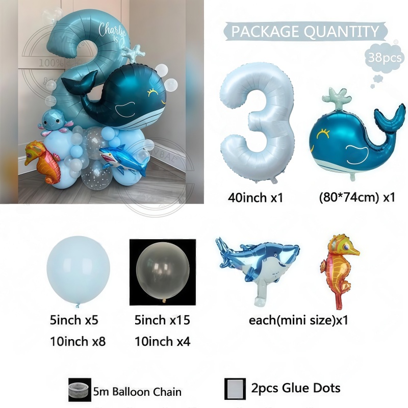 38Pcs Ocean Animal Themed Birt - Water Balloon Set 评论和价格